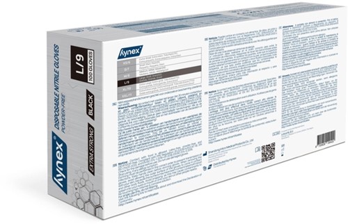 Handschoen Hynex nitril L zwart 5gr extra sterk 100 stuks-1