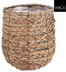 Plantenmand Mica Avalon zeegras rond 21x18cm lichtbruin