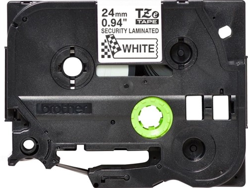 Labeltape Brother P-touch TZe-SE5 veiligheidstape 24mm zwart op wit-2
