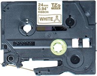 Labeltape Brother P-touch TZe-R254 24mm goud op wit