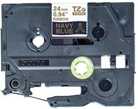 Labeltape Brother P-touch TZe-RN54 24mm goud op marineblauw