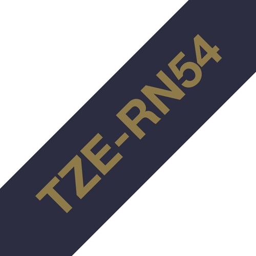Labeltape Brother P-touch TZe-RN54 24mm goud op marineblauw-2