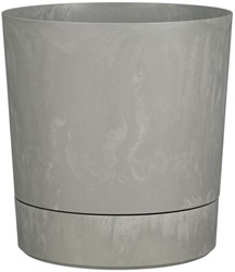 Plantenpot Mica Coco met schotel rond hoogte 29,5 Ø28 cm grijs
