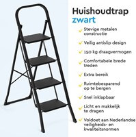 Huishoudtrap BRASQ 4 treden SLM400 zwart-3