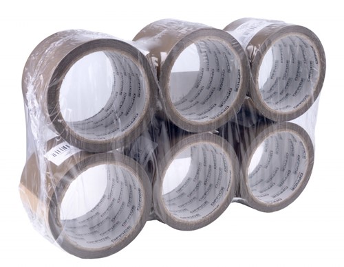 Verpakkingstape PP acryl, 72mmx55m, bruin-3