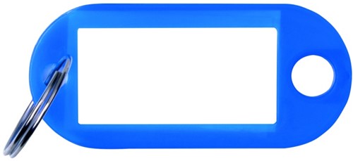 Sleutellabel, blauw, 50x20 mm, 10 stuks