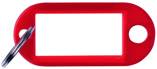 Sleutellabel, rood, 50x20 mm, 10 stuks