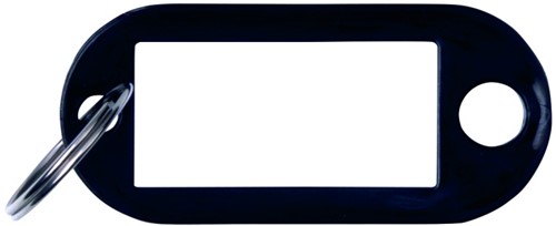 Sleutellabel, zwart, 50x20 mm, 10 stuks