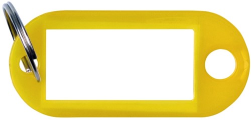 Sleutellabel, geel, 50x20 mm, 10 stuks
