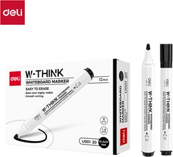 Deli THINK whiteboardmarker met ronde punt, zwart