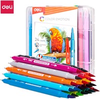Deli Color Emotion dubbele viltstiften - 24 kleuren