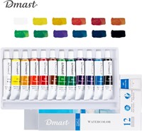 Deli Dmast watercolorverf - 12 kleuren x 12ml