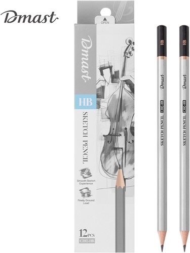Deli Dmast sketchpotloden HB zwart - 12 stuks