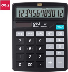 Deli rekenmachine desktop zwart - 12 digits