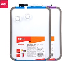 Deli whiteboard inclusief stift + wisserdop, magneetjes en motageset, 279x216mm, assorti