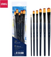 Deli Finenolo acrylverfpenselen hard nylon - set à 6 stuks