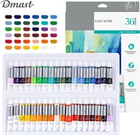 Deli Dmast verf gouache - 36 kleuren à 12ml 