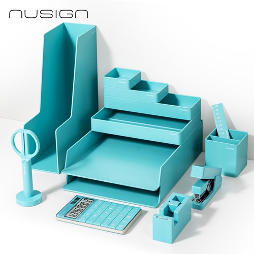 Deli NuSign complete set bureau accessories blauw, 13-delig 