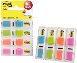 Indextabs Post-it 6834 11.9mmx43.1mm helder 3+1 gratis assorti 35 tabs per dispernser-3