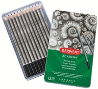 Potlood Derwent Academy 6B5H assorti hardheden blik à 12 stuks-1