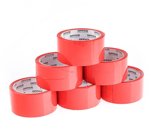 Verpakkingstape PP acryl, 48mmx46m, rood