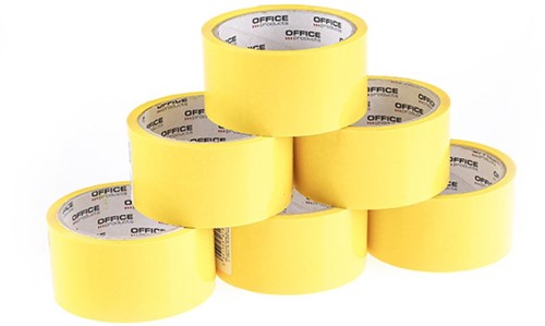 Verpakkingstape PP acryl, 48mmx46m, geel
