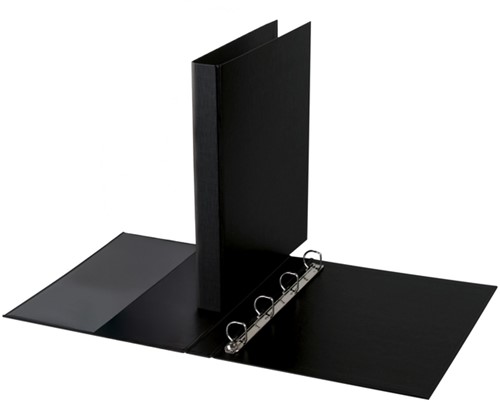 Ringband Quantore A4 4-rings D-mech 20mm PP zwart