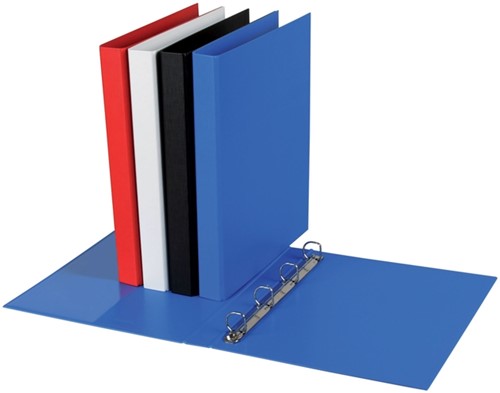 Ringband Quantore A4 4-rings D-mech 20mm PP blauw-2