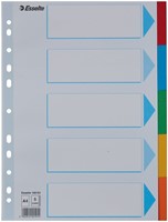 Tabbladen Esselte Standaard A4 5-delig karton 11-rings met voorblad assorti