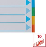 Tabbladen Esselte Standaard A4 10-delig karton 11-rings met voorblad assorti-6