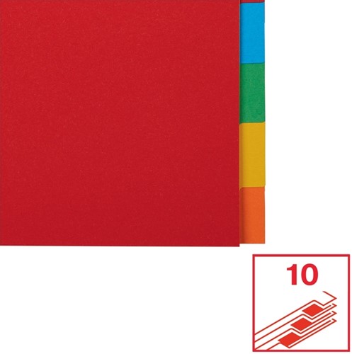 Tabbladen Esselte Economy A4 10-delig karton 11-rings assorti-5