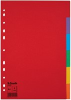 Tabbladen Esselte Economy A4 6-delig  karton 11-rings assorti