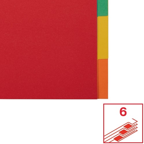 Tabbladen Esselte Economy A4 6-delig  karton 11-rings assorti-5