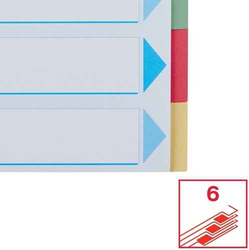 Tabbladen Esselte Premium A4 6-delig karton 23-rings assorti-6