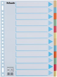 Tabbladen Esselte Premium A4 12-delig karton 23-rings assorti