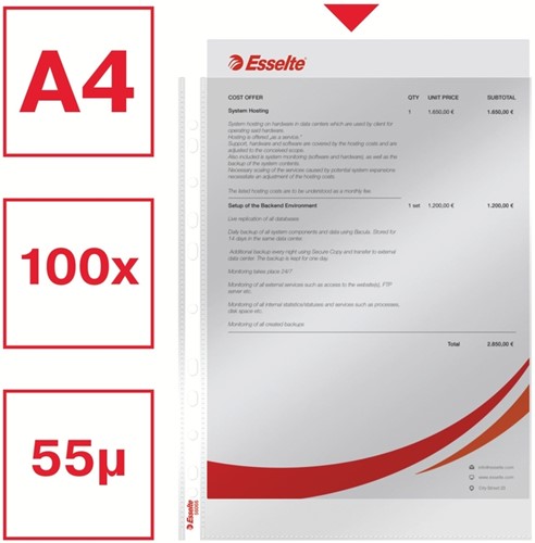 Showtas Esselte copy safe 0.06mm PP A4 glashelder 100 stuks-9