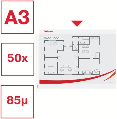 Showtas Esselte PP A3 11-gaats dwars 50 stuks-5