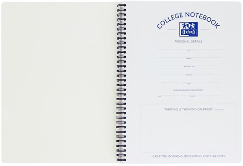 Collegeblok Oxford School A4+ lijn 23-gaats 160 pagina's 80gr zwart-3