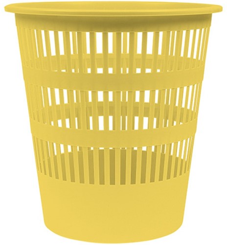Afvalbak, gaas, 12 L, pastel geel