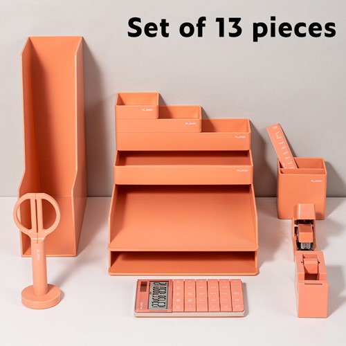 Deli NuSign complete set bureau accessories roze, 13-delig -2