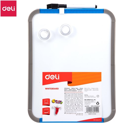 Deli whiteboard inclusief stift + wisserdop, magneetjes en motageset, 279x216mm, assorti-2