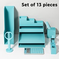 Deli NuSign complete set bureau accessories blauw, 13-delig -2