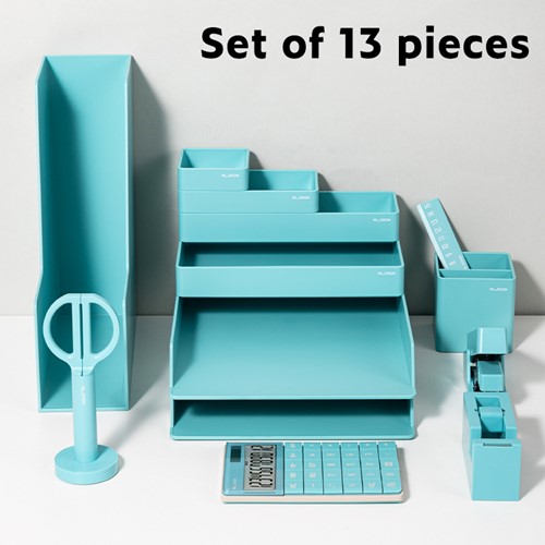 Deli NuSign complete set bureau accessories blauw, 13-delig -2