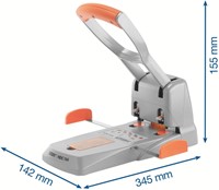 Perforator Rapid Supreme Heavy Duty HDC150/2 2-gaats 150 vel zilver/oranje-2