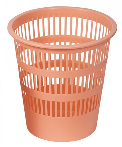 Afvalbak, gaas, 12 L, pastel oranje