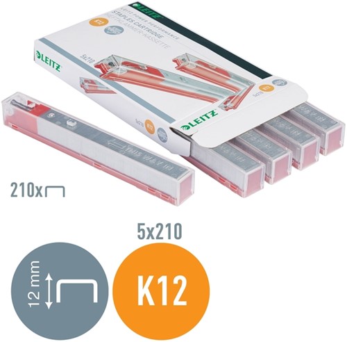 Nieten Leitz cassette K12 26/12 verzinkt 1050 stuks-5