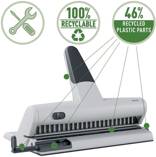 Perforator Leitz Heavy Duty Multi 5115 23-gaats zilver-3