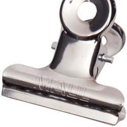 Papierklem MAUL Bulldog 30mm capaciteit 10mm zilver 10 stuks