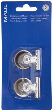 Papierklem MAUL Bulldog met magneet 30mm zilver 2 stuks-7