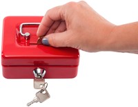Geldkist MAUL met muntgleuf en slot 125x95x60mm rood-1
